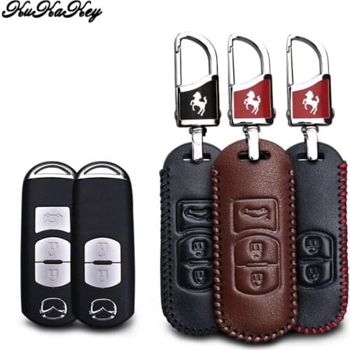 Hot Sale Car Key Case For Mazda 3 5 6 8 CX5 CX7 CX9 M6 GT 2016 2017 Genuine Leather Remote Smart Key Bag Holder For Mazda M2 M3