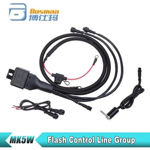 1 set Bosmaa Flash Control Line Group Switch for automotive car work light spotlight flashlight with multi MODES