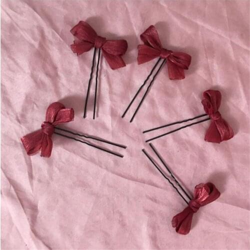 Lolita Sweet Lace Bowknot Hairpin Party Costume U Shape Hairpin Headdress Hairclip Cosplay Gift D685