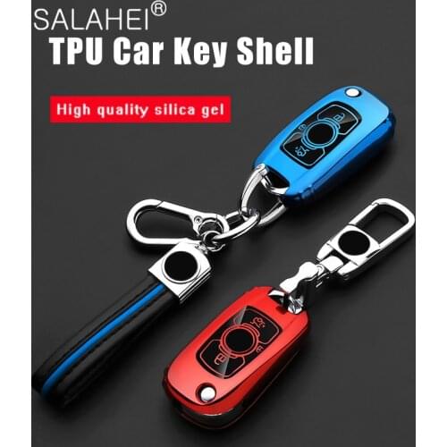 Soft TPU Car Key Cover For Opel Vauxhall Astra K Corsa E For Buick VERANO ENCORE GX GL6 2019 2020 2018 Folding Key Case Holder