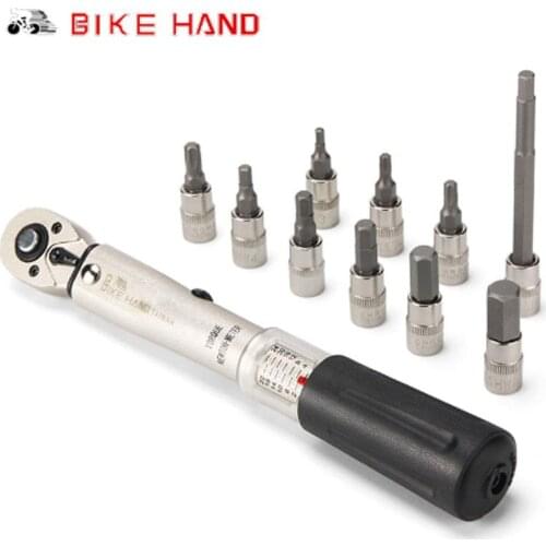 BIKEHAND Bicycle Repair Tools Kit Bike Torque Wrench Allen Key Tool Socket Set Road MTB Bike Tools 1/4'' Torque Fix Set 2-24 NM