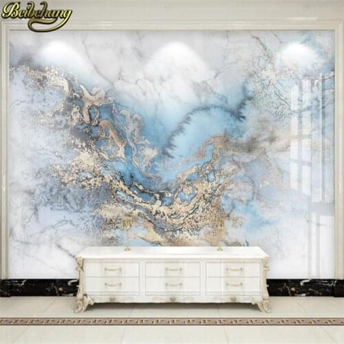 Beibehang Custom Blue Marble TV Background Mural Wallpaper for Living Room Bedroom Wall Decor Landscape Painting 3D Wall Papers