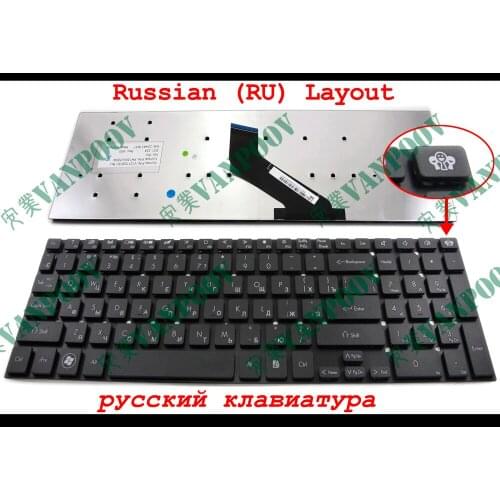 Original Russian RU Laptop keyboard For Gateway NV55 NV57, for Acer Aspire 5830 5830G 5830T 5830TG 5755 5755Z 5755ZG 5755G Black
