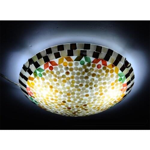 Mediterranean style natural shells ceiling lamp bedroom study restaurant balcony lights bar cafe clothing store Ceiling lights