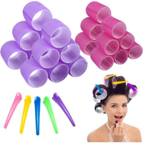 Hair Rollers 6Pcs/Pack Self Grip Hair Curlers Hair Roller Salon Hair Dressing Curlers Jumbo Size Hair Roller Sticky Cling Style