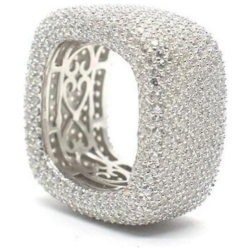 Handmade Hollow Finger Ring 925 sterling Silver Micro pave 450Pcs AAAAA cz Wedding Band Rings For Women Men Jewelry