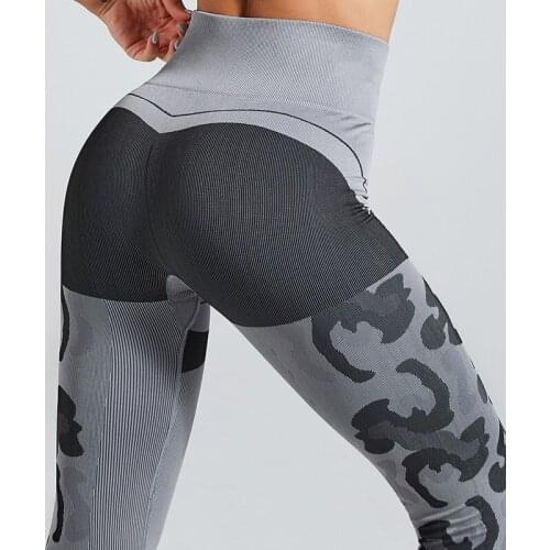 SALSPOR Camouflage Leggings Women High Waist Sexy Buttocks Push Up Jeggings Female Cutout Seamless Skinny Fitness Legging Woman