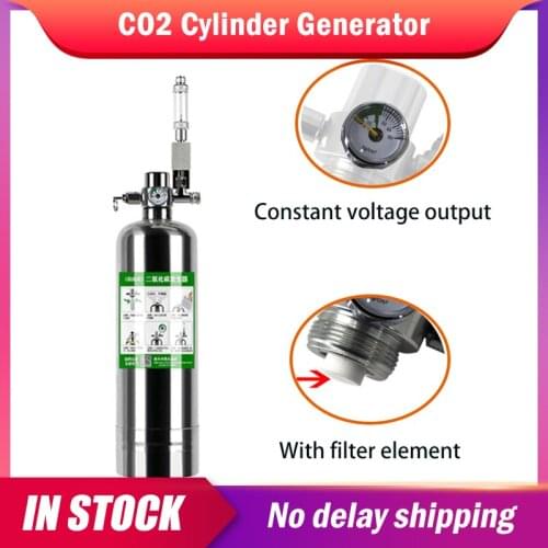Aquarium CO2 Generator system co2 Kit Stainless Steel CO2 Cylinder Generator System Carbon Dioxide Reactor Kit Plants Aquariumm