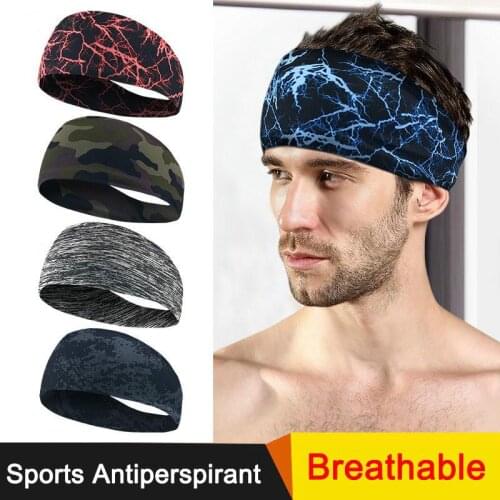 Sports Headband MenS Sweat-Absorbent Sports Hairband Headband Fixed Broken Hair Running Headband Antiperspirant Quick-Drying