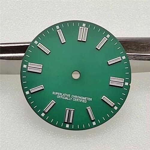 28mm Green Luminous Dial Strong Blue And Green Luminous Surface Nail No Logo Modified Diving Watch for New Log Accessories