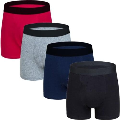 4pcs/lot Underpants Male Long Underwear Boxers Cotton Loose Under Wear Plus Size boxer homme Underwear Boxershorts Men Shorts