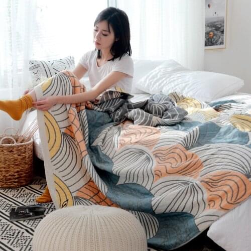 Pure Cotton Waffle Coverlet Summer Blanket Sofa Bed Sweets Color Honeycomb Air conditioning Towel Blankets for Car Office Siesta