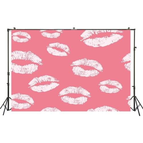 HUAYI Photography Background Valentines Day Lips Vinyl Baby Shower Birthday Party Child Photocall Backdrop Photo Studio W-1725