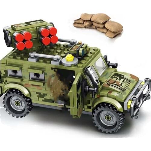 Military Series Multifunctional wheeled assault vehicle Model DIY Accessories Building Blocks Bricks Toys Gifts