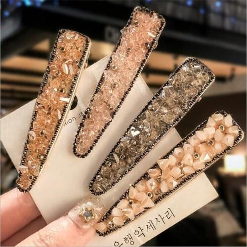Woman Rhinestone Hairpins Girls Hair Clip Girls Hair Accessories Stick Femme Barrettes Hairpin Ornaments Hairgrip Alloy Headwear
