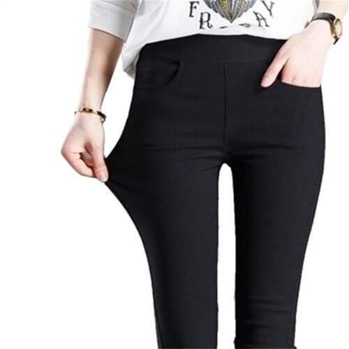 Women Jeans Leggings Black Pencil Pants Casual Fashion Skinny Slim Jeggings Thin High Elastic Pocket Legging Female