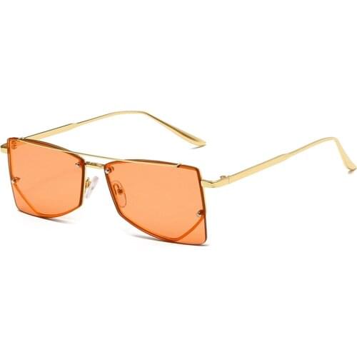 Women Big Square Frame Sunglasses Double Beam Trim Gradient Fashion Retro Multicolor Sun Glasses Unisex UV400 2021 Gafas De Sol