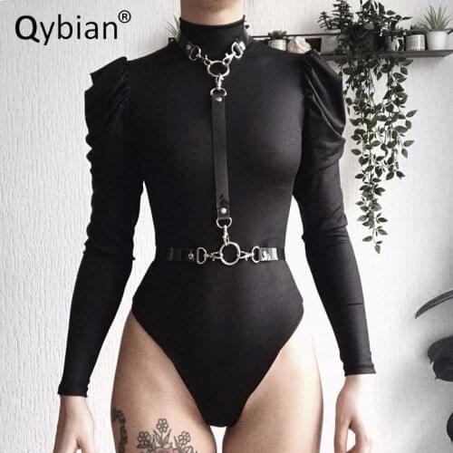 2021 Autumn Fashion New Long Sleeve Harajuku Women Romper Hip-hop Style Jumpsuit Romper Slim High Collar Zipper Jumpsuit Women