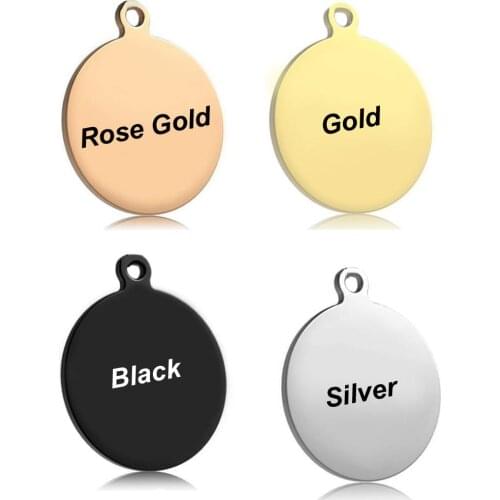 Wholesale 20pcs Stainless Steel Round Blank Dog Tag Pendant Necklace For Man Dog ID Tags Jewelry Accessories Pet ID Tag Charm