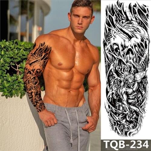 1Sheet Extra Large Temporary Tattoos Full Arm and Tree Skeleton Arm Tattoo Sleeves for Men Women