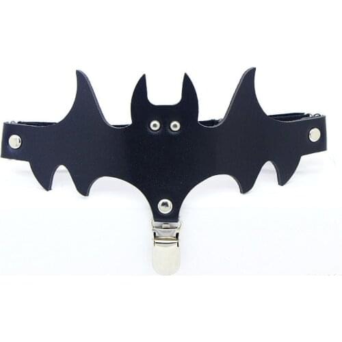 1PC Lady Halloween Bat Garter Belt Leather Elastic Harness Suspender Strap Leg Stockings Garter Clip Girl Thigh Necklace Harness