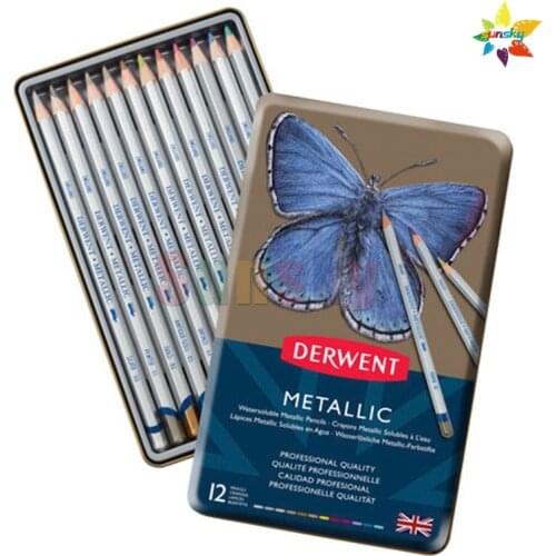 12 color 0900456 Derwent Metallic pencil Crayons De Couleur Professtional artist Color painting pencil hand drawing art set