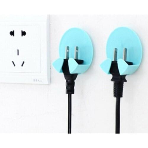 2PCS Power Plug Socket Jack Hook Rack Holder Hanger Home Wall