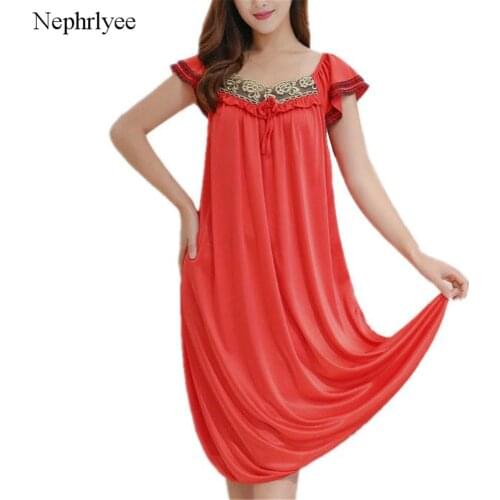 2021 New Summer Long Nightwear Women Red Ice Silk Sexy Nightdress Girls Large Size Sleepwear Satin Nightgown Night Dress SLP167