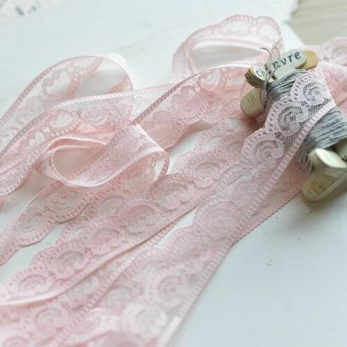 5 Meters Pink Lace Ribbon Handicraft Embroidered Lace Trim Ribbon Handmade Lace Decorations DIY Sewing Fabric French Lace Fabric