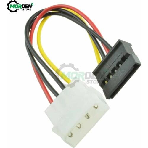 5PCS Male Female 4-pin Power Drive Adapter Cable to Molex IDE SATA 15-pin Connector Extension Cable Fast Shipping