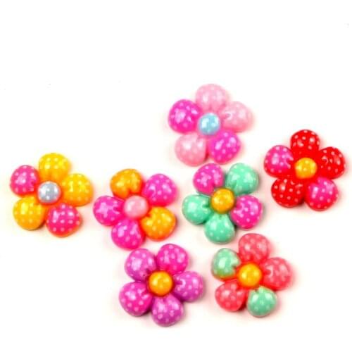 50pcs 19x19mm Resin Flowers Flatback Cabochon Jewelry Findings Scrapbooking For Jewelry Making Charms Pendants Accessories Diy