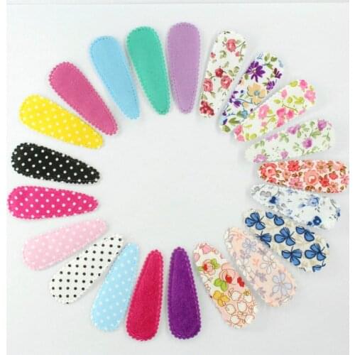 80pcs pack fabric Snap Clip coloful polka dots Hair clips,Hair Accessoies,Fabric covered hairpins for girls 30mm-50mm