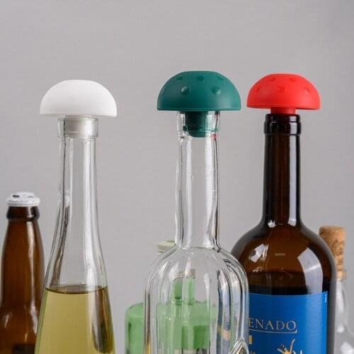 Silicone Wine Stopper Kitchen Accessories Creative Mushroom Sealed Leak-proof Plug Seasoning Bottle Champagne Stopper Bar Tools