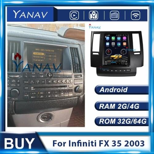 Car Radio For Infiniti FX35 2003 Tesla Vertical Screen Android 10.0 Car DVD Multimedia layer Auto GPS Navigation Head Unit