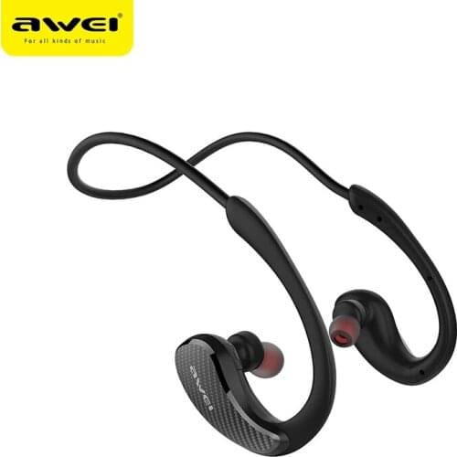 AWEI Wireless Bluetooth Earphone Earbuds With Microphone 3D Stereo Neckband Sport Waterproof Noise Cancelling Earphones A881BL