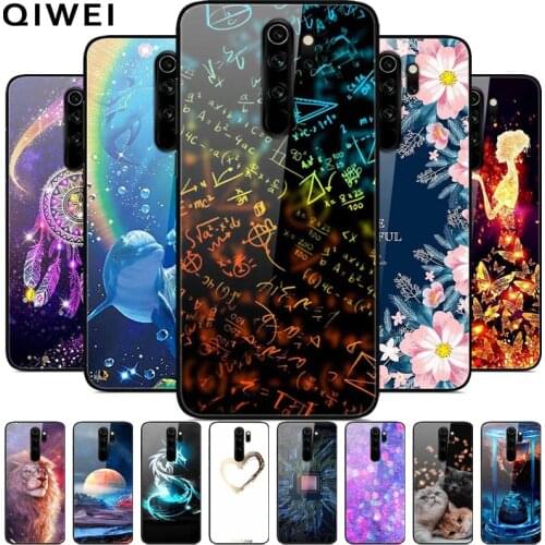 For Xiaomi Redmi Note 8 Pro Case Tempered Glass Hard Phone Back Cover for Xiaomi Redmi Note 8 8T 8Pro Cases Shells Note8 Fundas