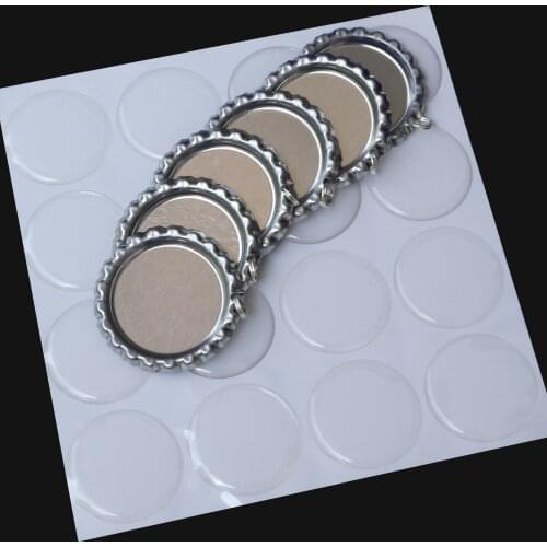 Hot Sell ! 500 pcs Sliver Flattened Chrome Bottle Caps With Holes & 500 pcs 1'' inch Round clear epoxy for Jewelry Bows