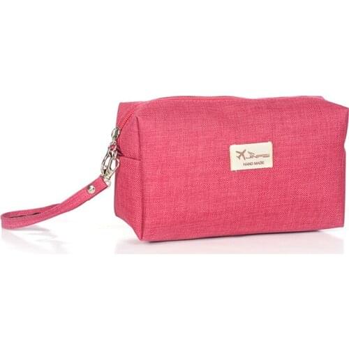 Canvas Women Cosmetic Toiletry Bag Clutch Handbags Makeup Make up Organizer Pouch Bag For Travel Trip Carry-on Companion Zipper