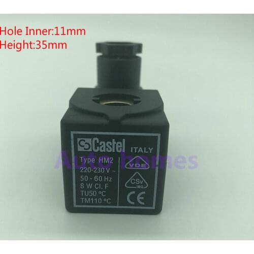 Castel Hunson solenoid valve coil 380/9100/RA6 Type HM2 220V 24V