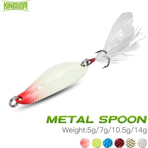 Kingdom Metal Spoon 5g 7g 10.5g 14g Slow Jigging Metal Lure Artificial Hard Sequins Spinner Bait Casting Fishing Tackle