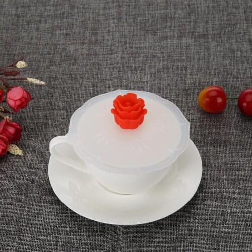 Reusable Silicone Rose Dustproof Cup Lid Leak Proof Airtight Seal Covers Anti-dust Seal Cover Coffee Tea Seal Airtight Cup Cap
