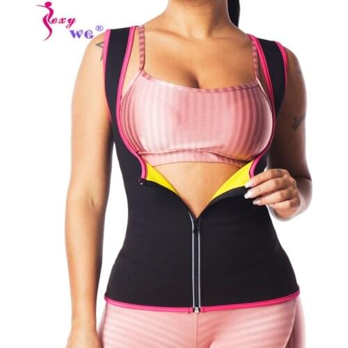 SEXYWG Waist Trainer Vest Women Sauna Sweat Suit Corset Compression Slimming Body Shaper Shirt Gym Workout Tank Tops Weight Loss