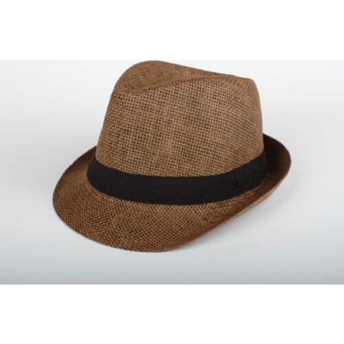 Mens Dark Brown, Straw Fedora Hat, Summer, Sun Canopy, Holiday, Sea, Safari, beach Casual Sun, Stylish Design
