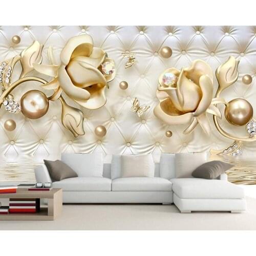 Papel de parede Golden Rose Comfort Soft Pack 3D wallpaper,living room sofa TV background bathroom wall papers home decor mural