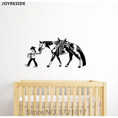 JOYRESIDE Horse And Rider Sticker Wall Decal Vinyl Nursery Decor For Kids Home Bedroom Teen Dorm room Decoration Mural XY201