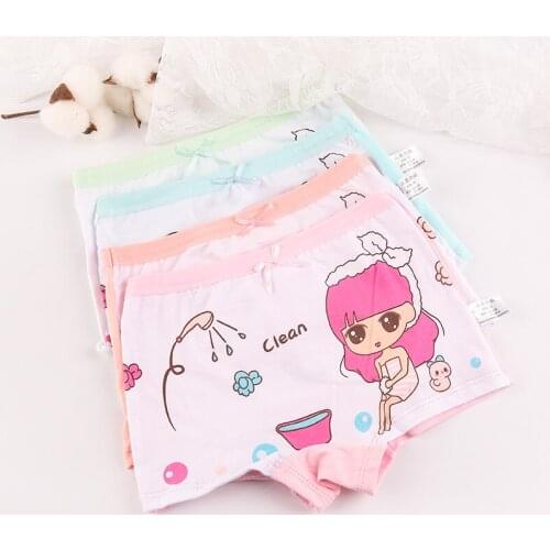 Finil small and medium girls underwear 3-5-7-9 years old girl four-horned trousers children baby shorts boyshort cotton
