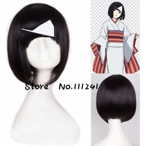 Noragami Nora Cosplay Wig Short Black Synthetic Hair + wig cap