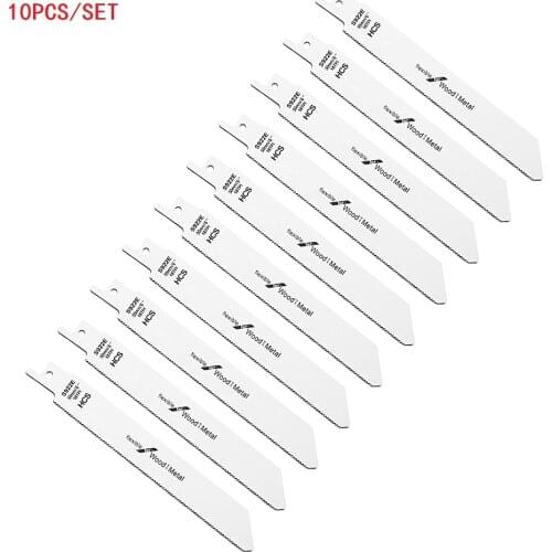 10pcs Reciprocating Saw Blade 150mm S922 Cutter Tool For Wood Cutting Metal PVC Brick Tube Bone