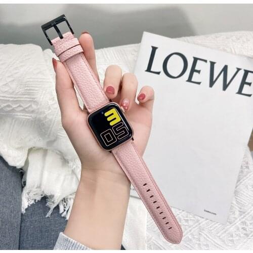 OEM Genuine Leather Loop for iWatch Band 38/42 se 6 5 Business Strap for Apple Watch Series 1 2 3 4 40/44 Accessories Correa