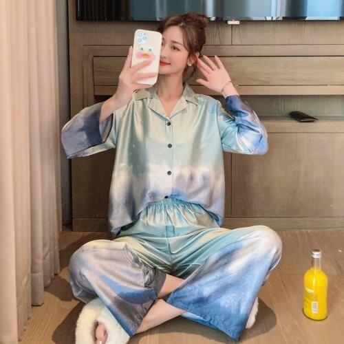 Sexy Sleepwear Women Sleepwear High Quality Silk Fabric Plus Size Loose Version Pajama Set Summer Pajamas Princess Style